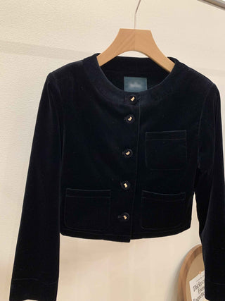 Velvet buckle coat