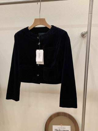 Velvet buckle coat