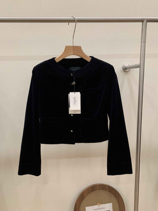 Velvet buckle coat