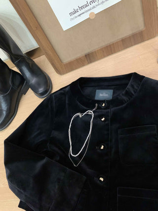 Velvet buckle coat
