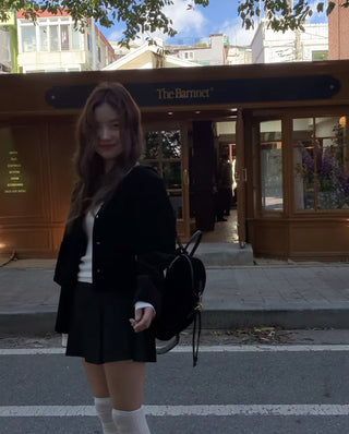 Velvet buckle coat