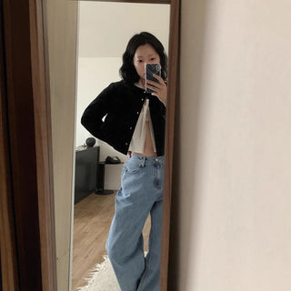 Velvet buckle coat
