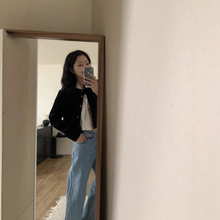 Velvet buckle coat