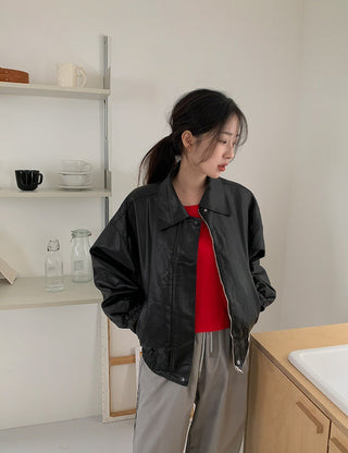 PU leather jacket