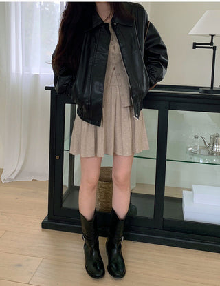 PU leather jacket