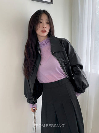 PU leather jacket