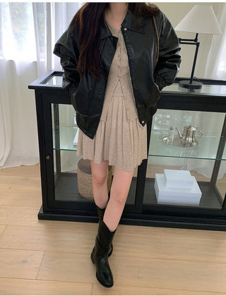 PU leather jacket