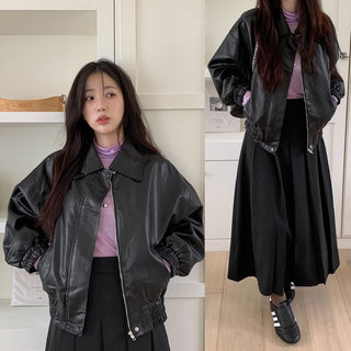PU leather jacket