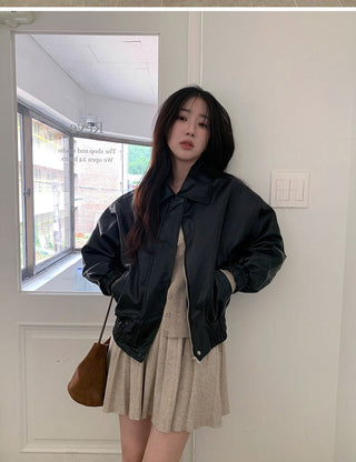 PU leather jacket