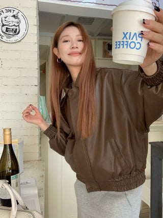 PU leather jacket