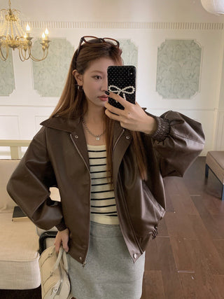 PU leather jacket