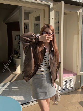 PU leather jacket