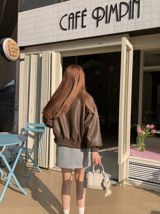 PU leather jacket