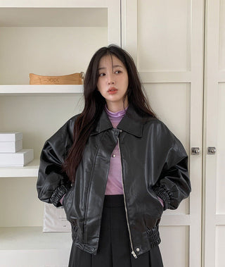 PU leather jacket