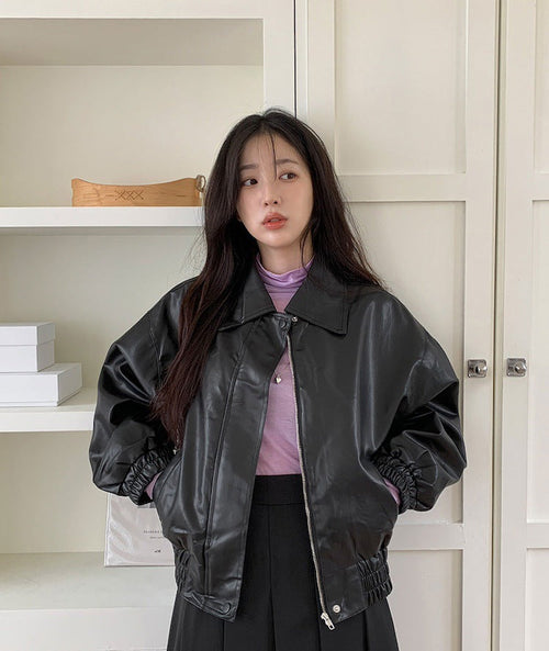 PU leather jacket