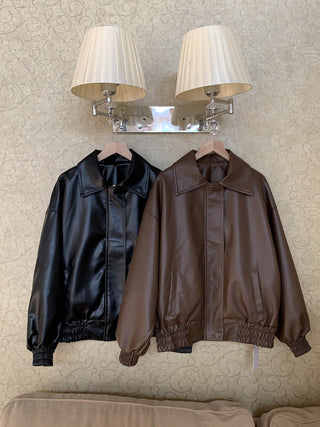 PU leather jacket