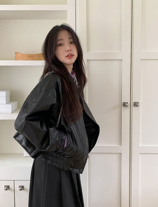PU leather jacket