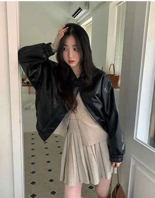 PU leather jacket
