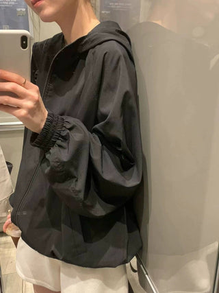 Hood zip coat