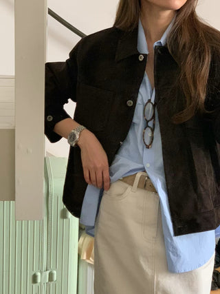 Velvet short coat