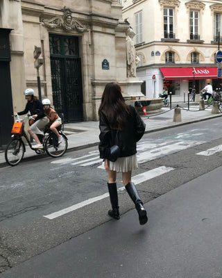 Loose leather coat