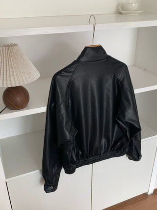 Stand collar biker jacket