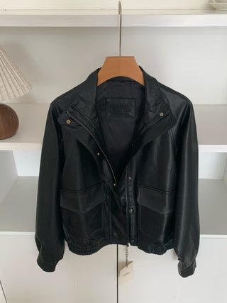 Stand collar biker jacket