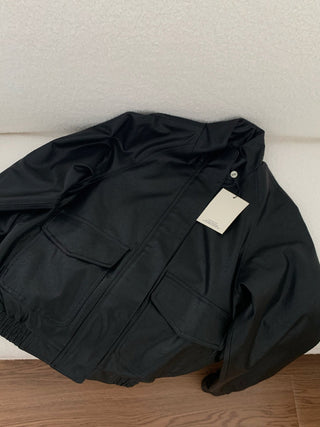 Stand collar biker jacket