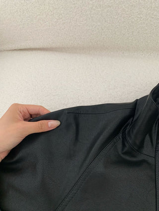 Stand collar biker jacket