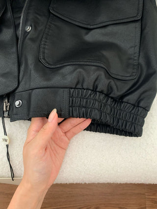 Stand collar biker jacket