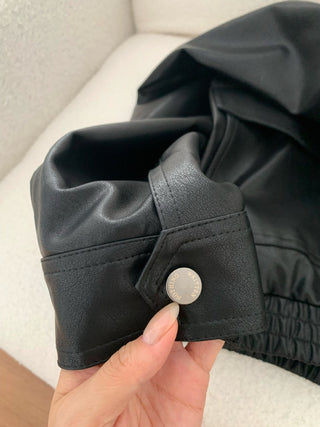 Stand collar biker jacket