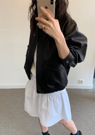 Stand collar biker jacket