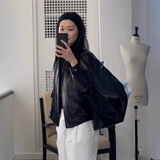 Stand collar biker jacket