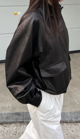Stand collar biker jacket