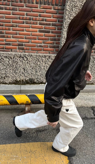 Stand collar biker jacket