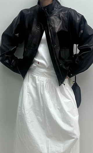 Stand collar biker jacket