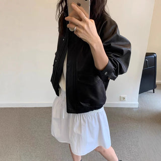 Stand collar biker jacket