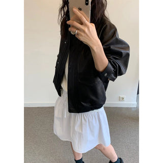 Stand collar biker jacket