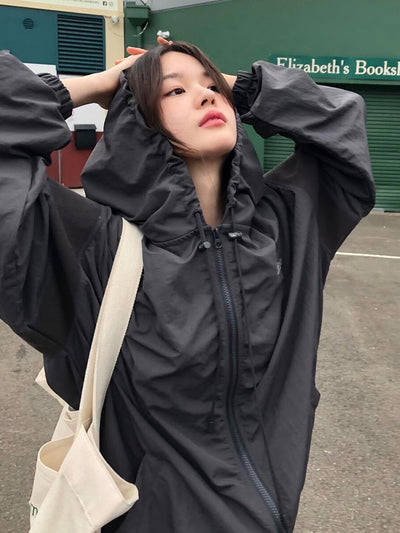 Nylon hooded coat