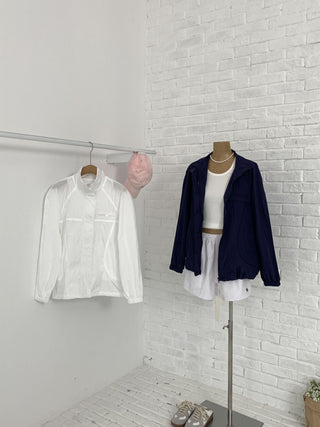 Stand collar zipper coat