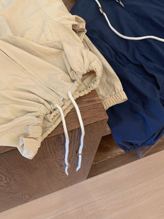 Hood drawstring coat