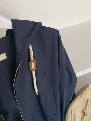 Hood drawstring coat