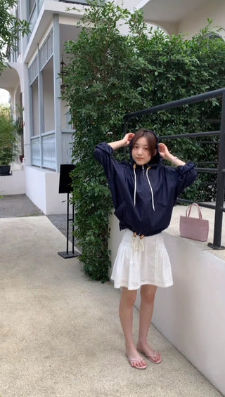 Hood drawstring coat