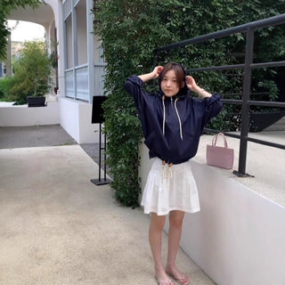 Hood drawstring coat
