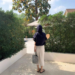 Hood drawstring coat