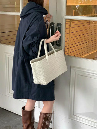 Hooded mid-length coat