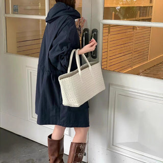 Hooded mid-length coat