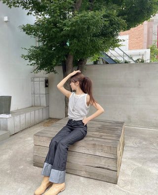 Striped sleeveless Top