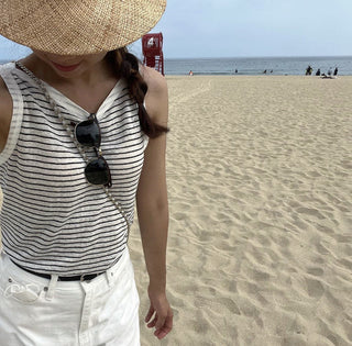 Striped sleeveless Top
