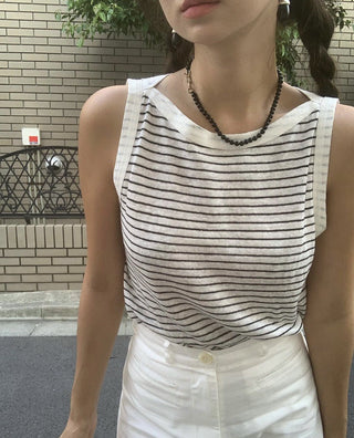 Striped sleeveless Top